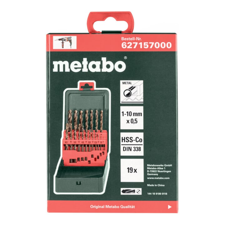 Metabo HSS-CO Bohrerkassette-SP, 19 teilig