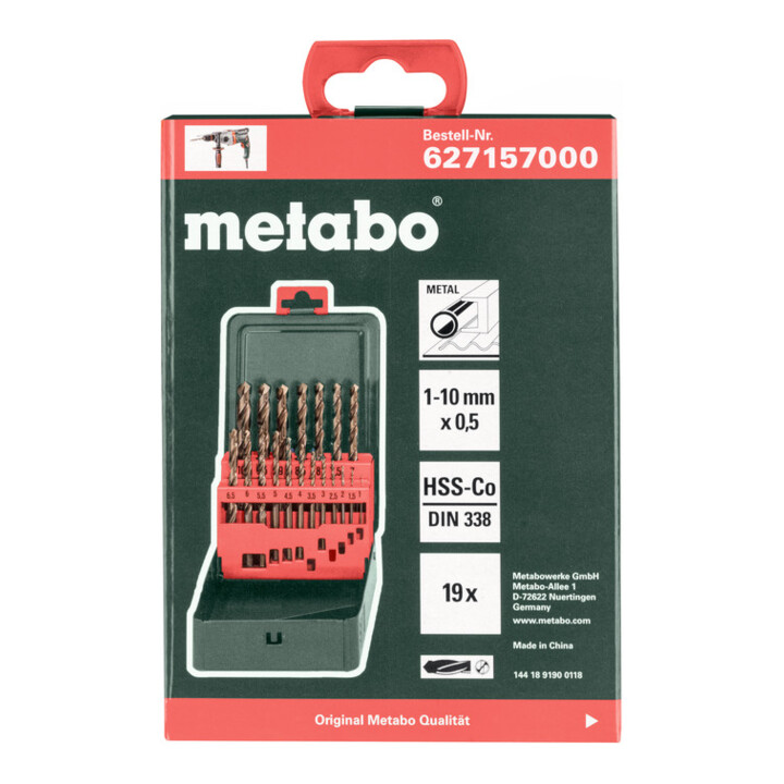 Metabo HSS-CO boorcassette-SP, 19 delig