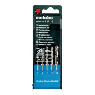 Metabo HSS-G boorcassette. 5-delig E 6.3