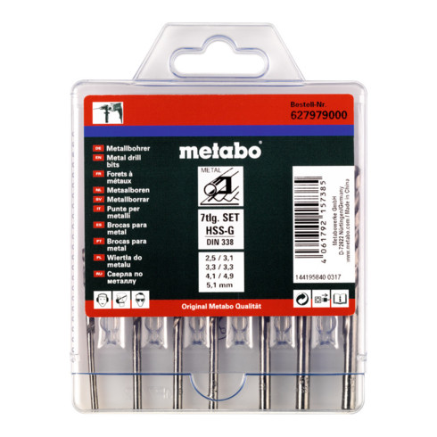 Metabo HSS-G boorcassette, 7 delig