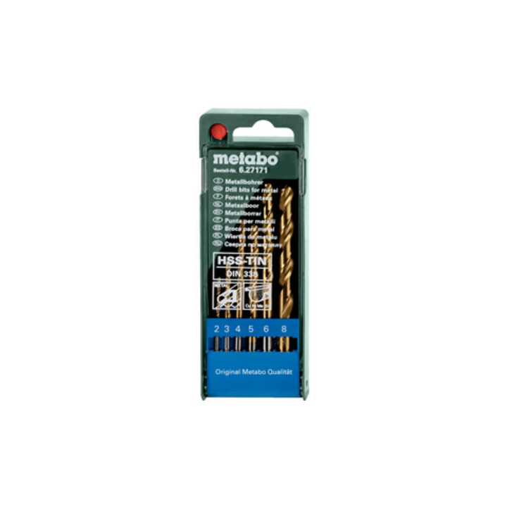 Metabo HSS-TiN boorcassette, 6 delig