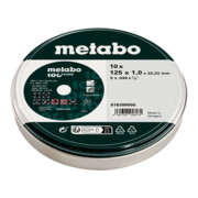 Metabo Jeu de disques de tronçonnage SP 125x1.0x22,23 Inox, TF 41, boîte métal (616399000)