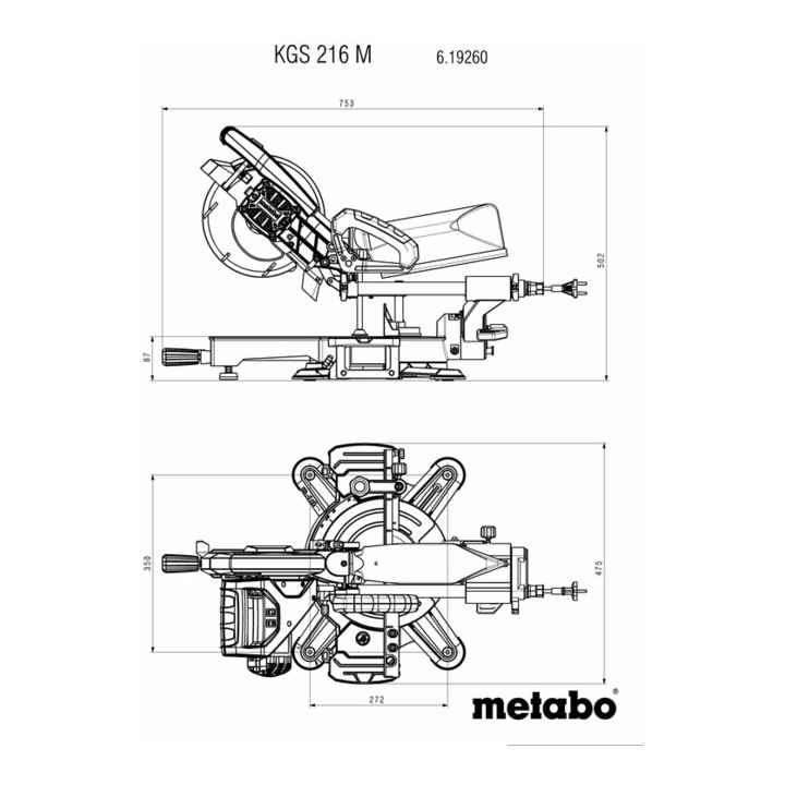 Metabo Kappsäge KGS 216 M mit Zugfunktion; Karton