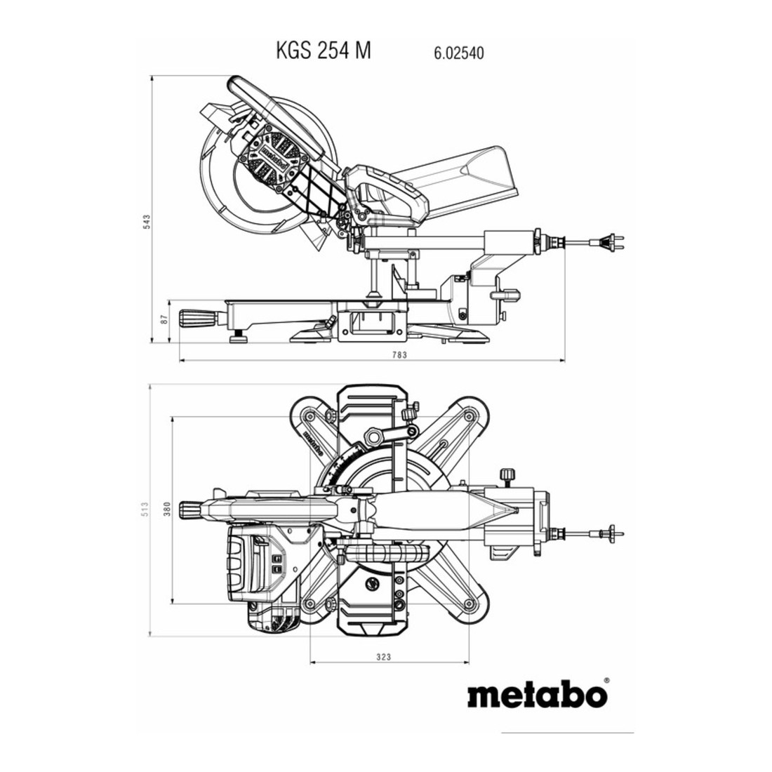 Metabo Kappsäge KGS 254 M mit Zugfunktion; Karton