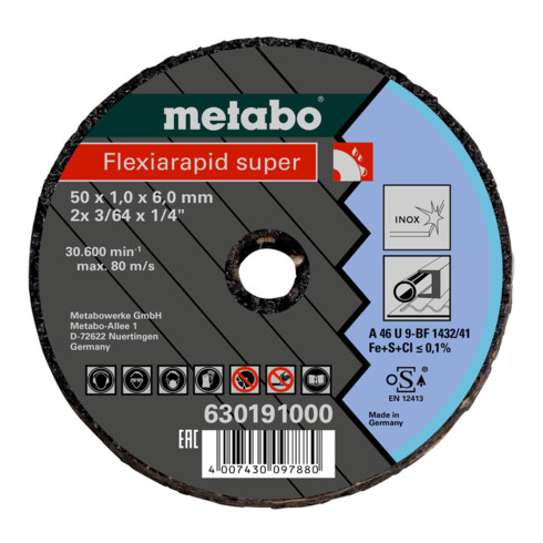 Metabo Kleintrennscheibe Flexiarapid Super 76x1,0x6,0 Inox