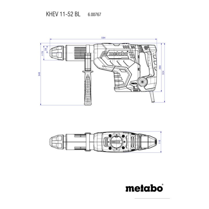 Metabo Kombihammer KHEV 11-52 BL Kunststoffkoffer