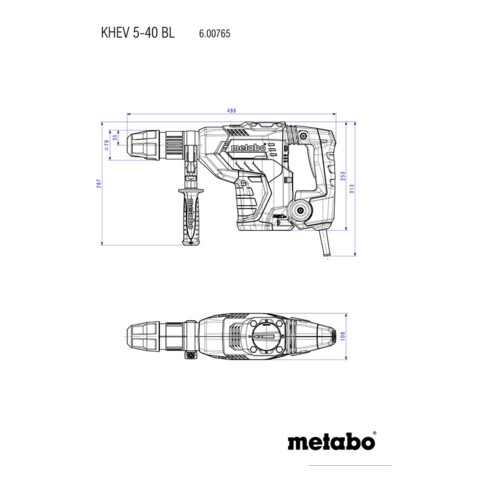 Metabo Kombihammer KHEV 5-40 BL Kunststoffkoffer