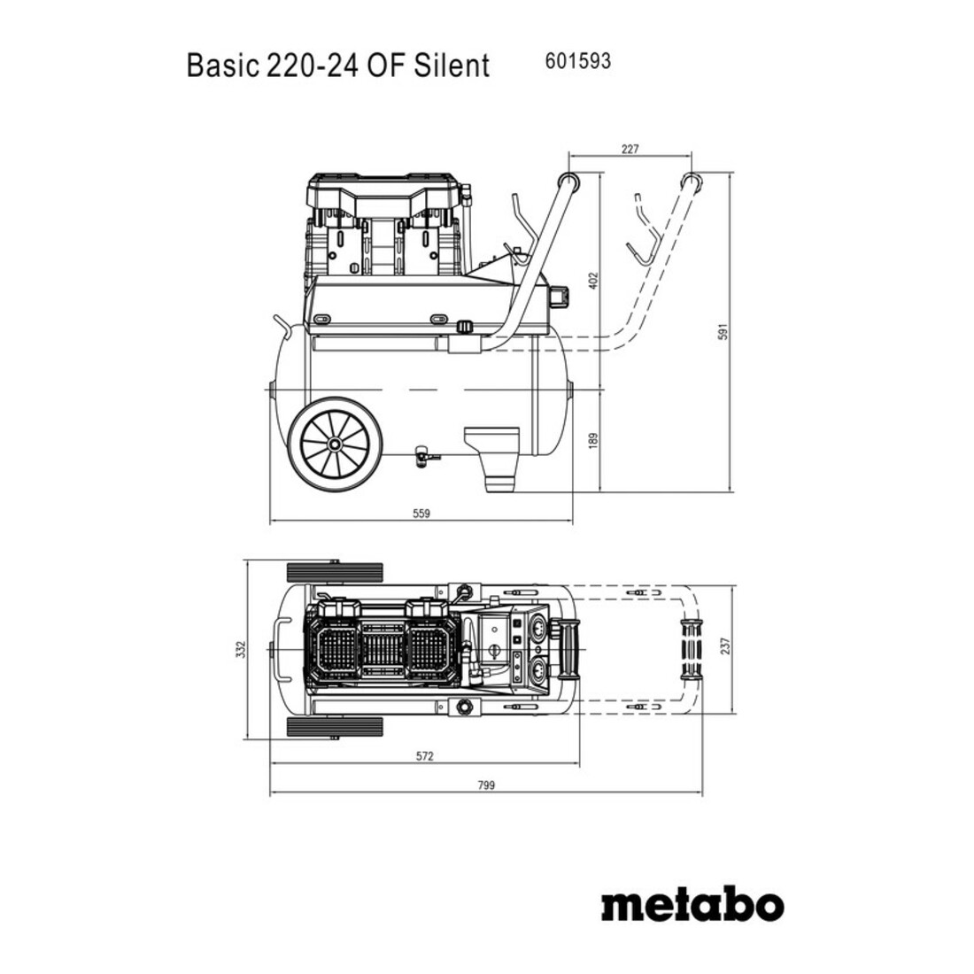 Metabo Kompressor Basic 220-24 OF Silent (601593000), Karton