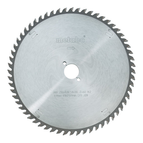 Metabo Kreissägeblatt HW/CT 250 x 30 x 2,4/1,8, Zähnezahl 48,