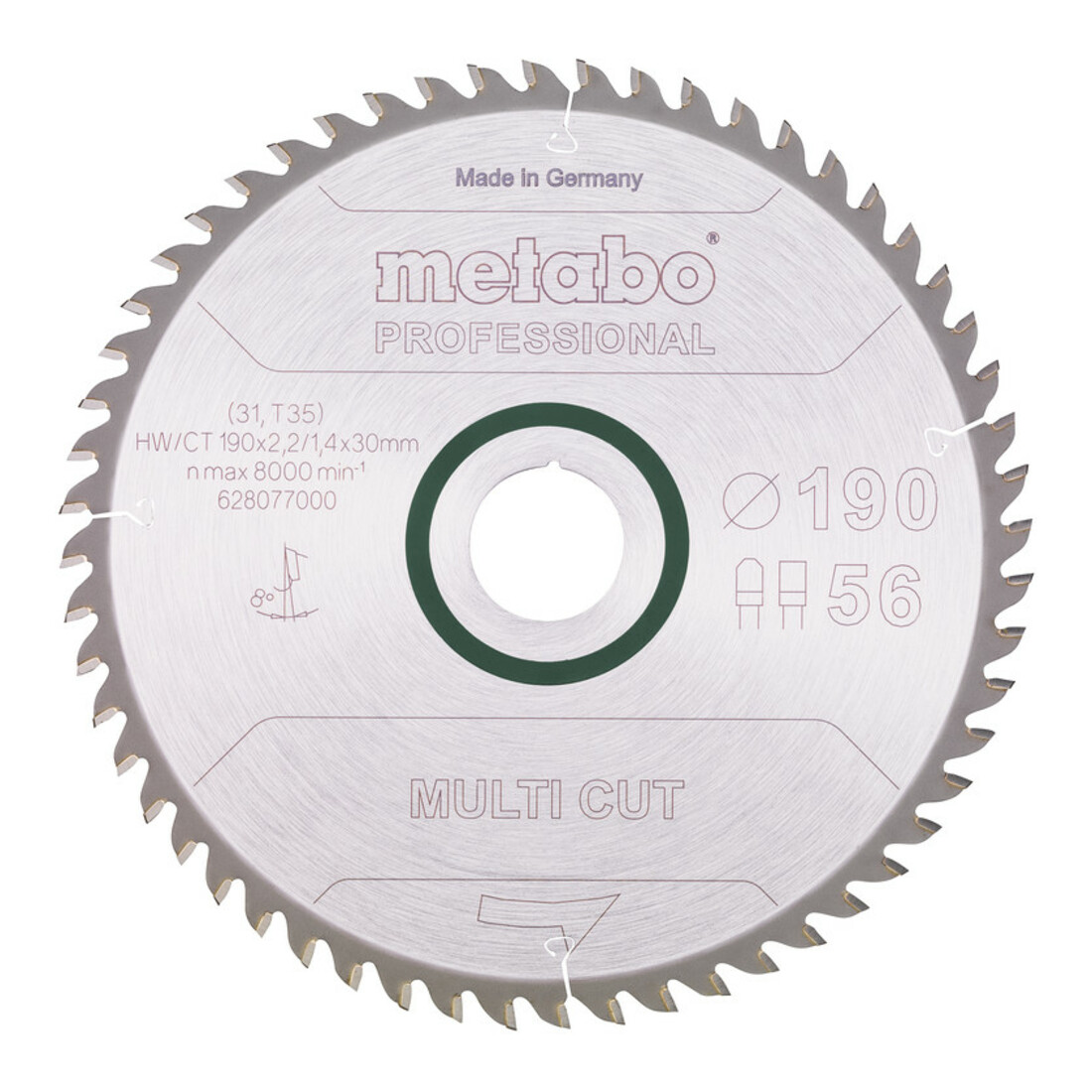 Metabo Lama per sega "Multi-cut - professional", 190x2,2/1,4x30, Z56 FZ/TZ 8°