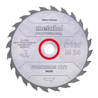Metabo Lama per sega "Precision cut wood - professional", 160x2,2/1,4x20, Z24 WZ 20°