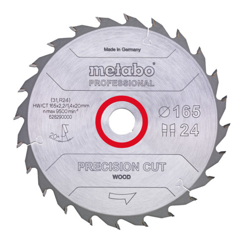 Metabo Lama per sega "Precision cut wood - professional", 160x2,2/1,4x20, Z24 WZ 20°