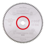 Metabo Lama per sega "precision cut wood - professional", 305x2,4/1,8x30, Z84 WZ 5° neg.-3