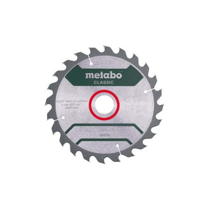 Metabo Lame de scie "precision cut wood - classic", 190x2,0/1,4x30 Z24 WZ 15