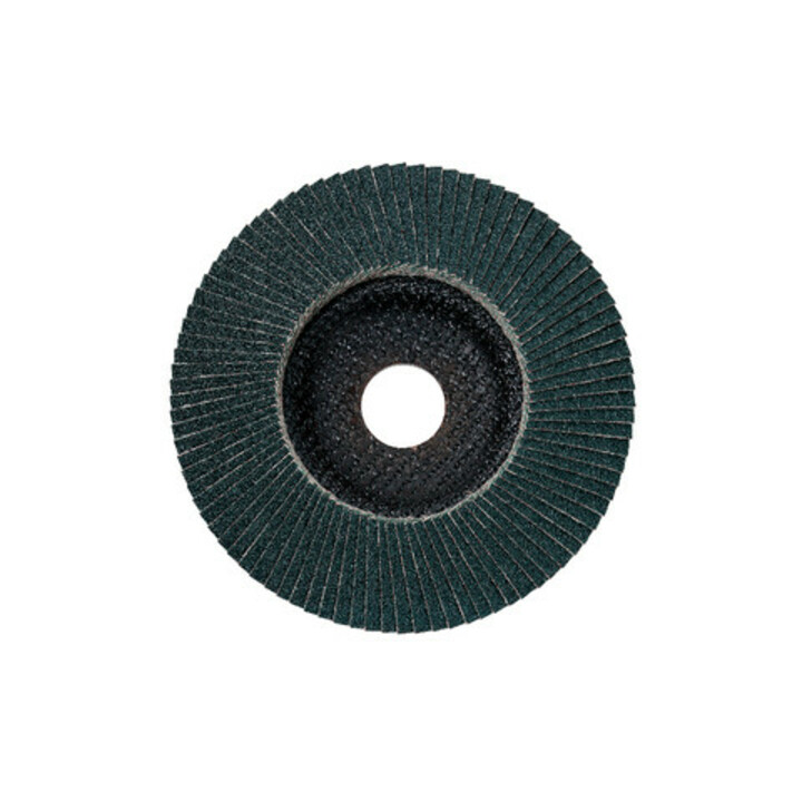 Metabo lamellenschijf 115 mm P 120, zirkoniumkorund, staal, roestvrij staal, gebogen uitvoering