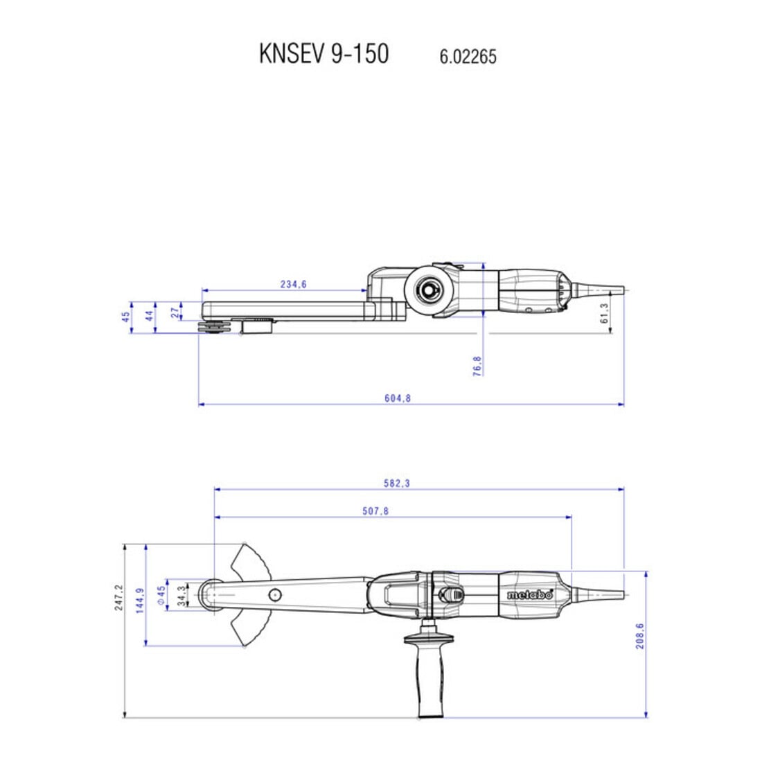 METABO  Lasnaadslijper, Type: KNSE9-150