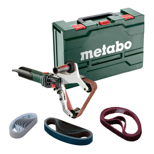 Metabo Levigatrice a nastro per tubi RBE 15-180 set in cassetta di trasporto in lamiera d'acciaio