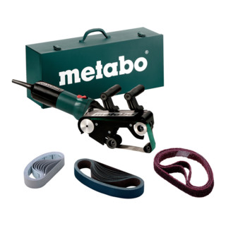 Metabo Levigatrice a nastro per tubi RBE 9-60 set in cassetta di trasporto in lamiera d'acciaio