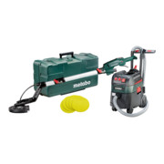 Metabo Levigatrice a stelo LSV 5-225 Comfort + aspiratore multiuso ASR 35 L ACP, set con 25 fogli abrasivi adesivi P 120, valigetta di plastica