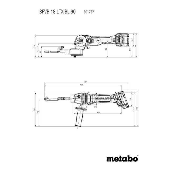 Metabo Lime à bande sans fil BFVB 18 LTX BL 90 (601767840), metaBOX 145 L
