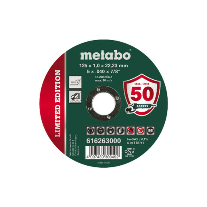 Metabo Limited Edition 125 x 1,0 x 22,23 mm, Inox, Trennscheibe, gerade Ausführung