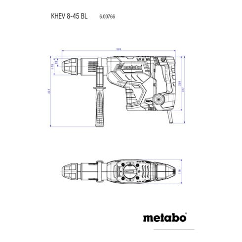 Metabo Martello combinato KHEV 8-45 BL con valigetta di plastica