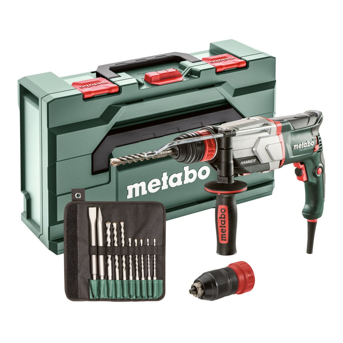 Metabo Multihammer UHE 2660-2 Quick Set mit SDS-plus-Bohrer-/Meißelsatz (10-tlg.); metaBOX 145 L