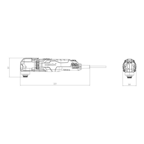 Metabo Multitool MT 400 Quick Set pour le bois ; metaBOX 145