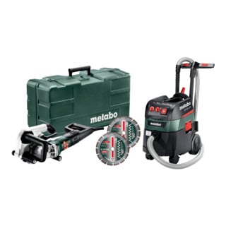 Metabo muurfrees MFE 40 + alleszuiger ASR 35 L ACP set + 2 diamantslijpschijven Classic UC; plastic koffer