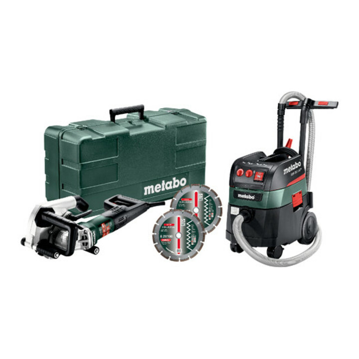 Metabo muurfrees MFE 40 + alleszuiger ASR 35 L ACP set + 2 diamantslijpschijven Classic UC; plastic koffer