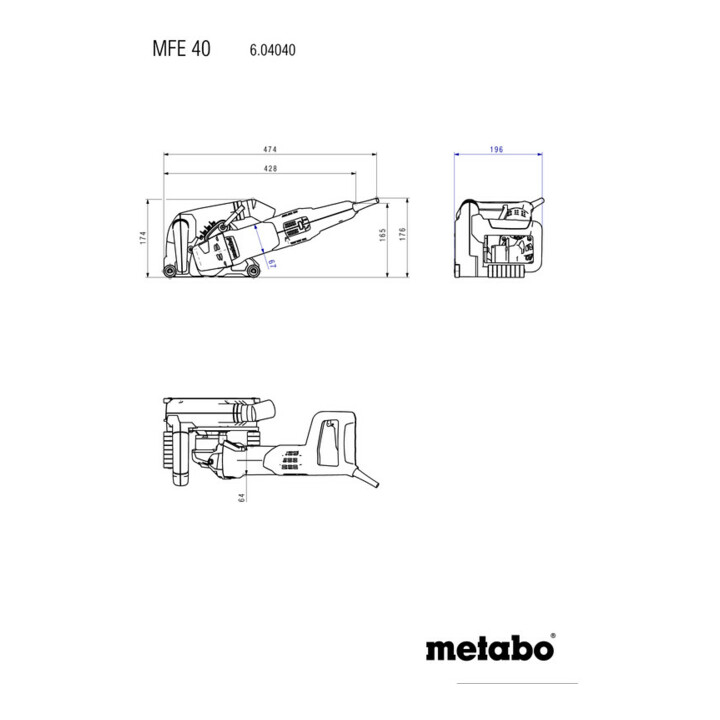 Metabo muurfrees MFE 40 plastic koffer