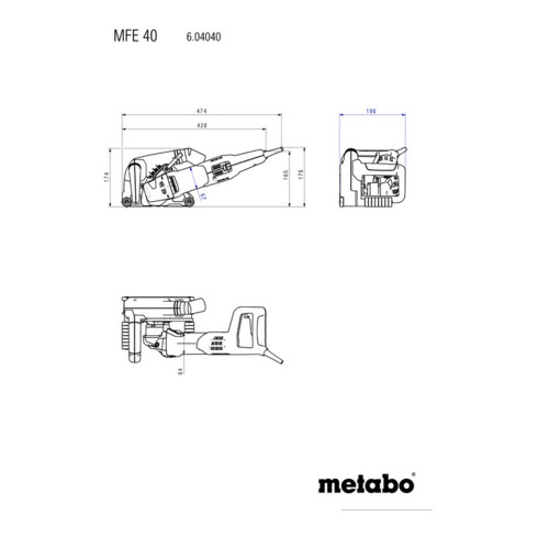 Metabo muurfrees MFE 40 plastic koffer