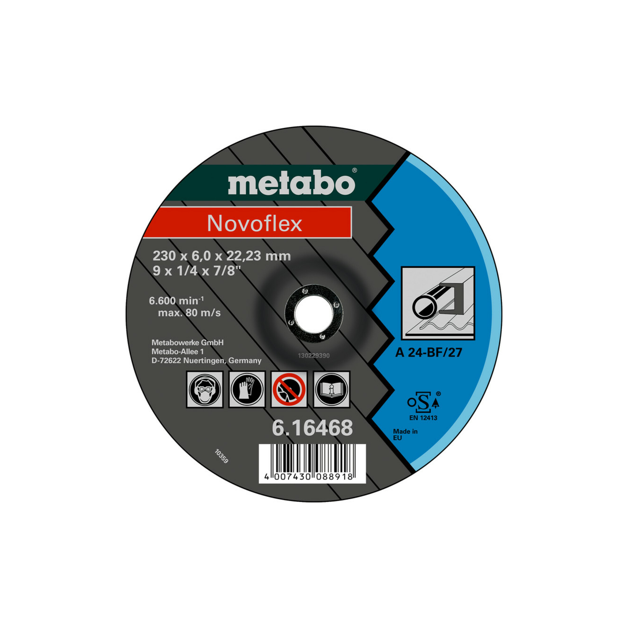 Metabo Novoflex 125x6,0x22,23 Stahl, Schruppscheibe, gekröpfte Ausführung