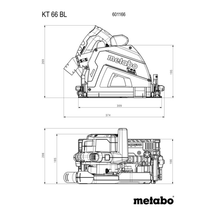 Metabo Onderdompelcirkelzaag KT 66 BL (601166000) Karton