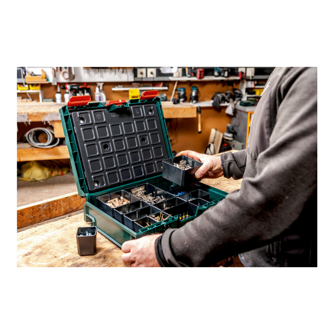 Metabo OrganizerX 118 con 12 scatole a inserto Sortimo