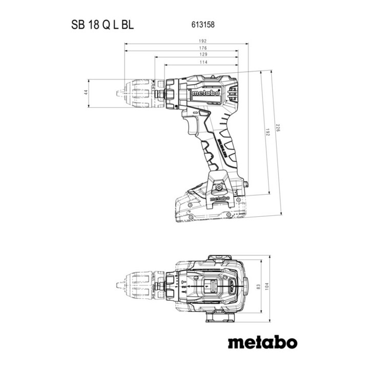 Metabo Perceuse-visseuse à percussion sans fil SB 18 L BL Q (613158840) metaBOX 145 M