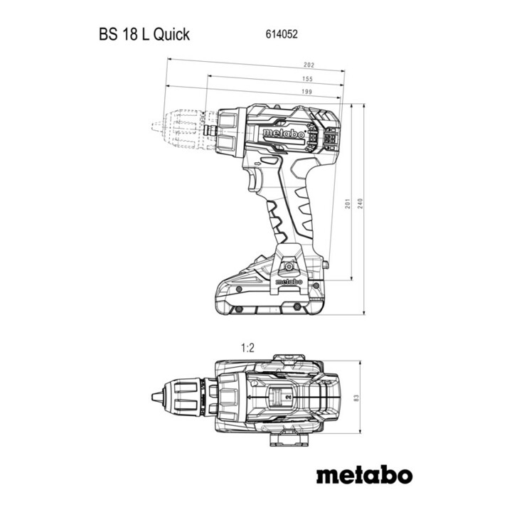 Metabo Perceuse-visseuse à percussion sans fil SB 18 L Quick (614054500), metaBOX 145