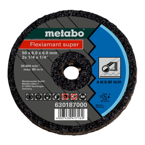 Metabo Petit disque à ébarber Flexiamant Super 50x6,0x6,0 acier