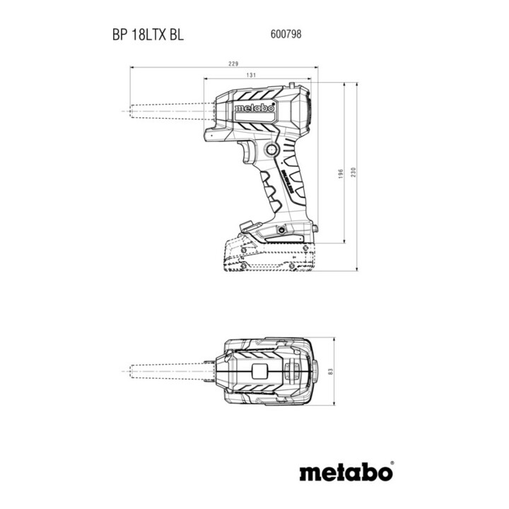 Metabo Pistolet à air soufflé sans fil BP 18 LTX BL (600798850)