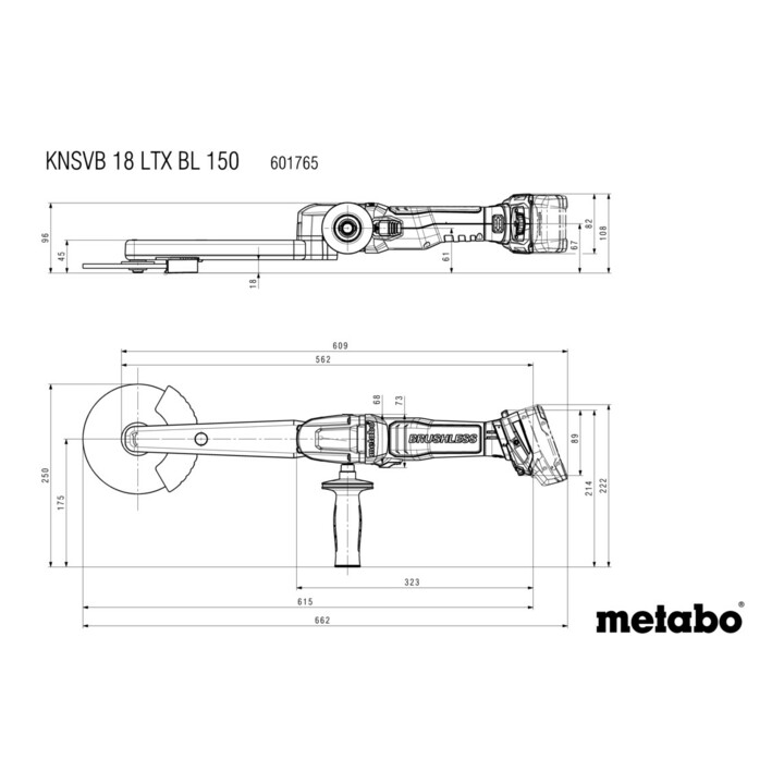 Metabo Ponceuse à joint d'angle sans fil KNSVB 18 LTX BL 150 (601765840), metaBOX 185 XL