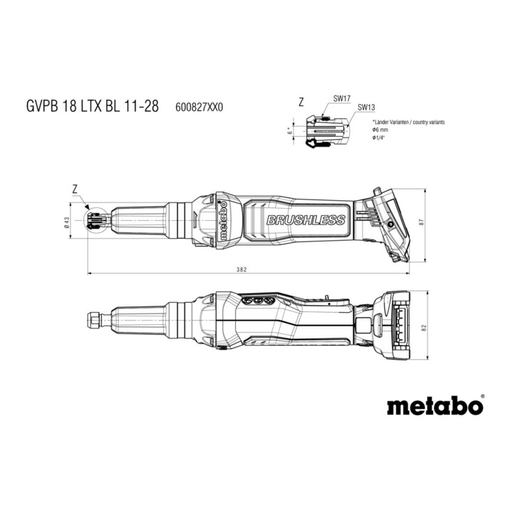 Metabo Ponceuse droite sans fil GVPB 18 LTX BL 11-28