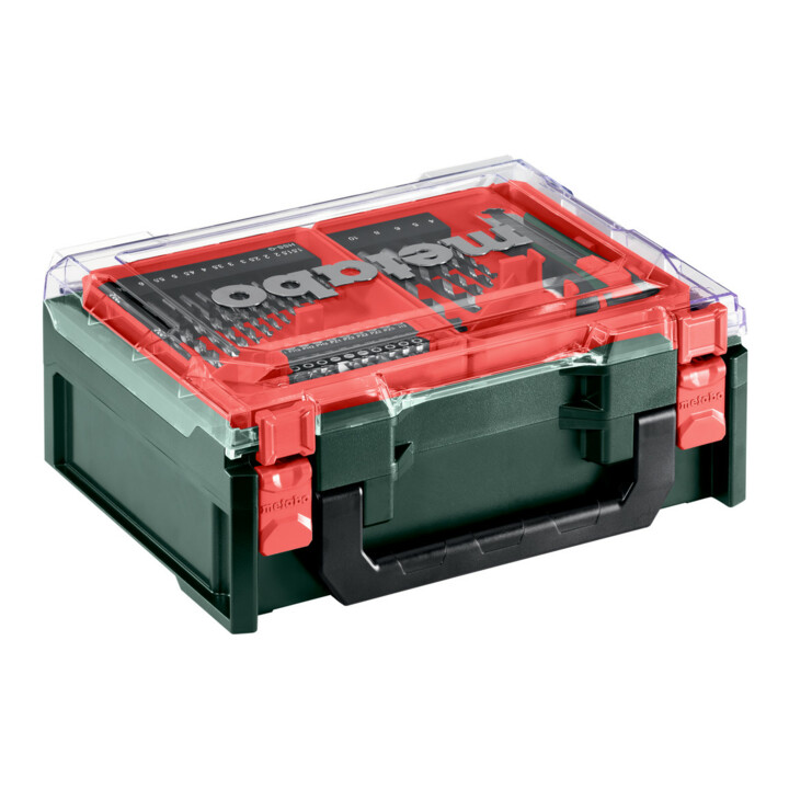 Metabo PowerMaxx BS Basic Set accu-boor-/schroefmachine (600080710) met 41-delige mobiele werkplaats, kunststof koffer, 12V 2x2Ah Li-Power + LC 40