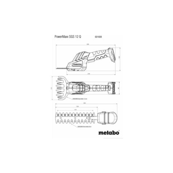 Metabo PowerMaxx SGS 12 Q accu struik- en grasschaar karton