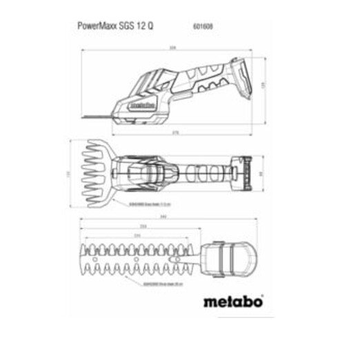 Metabo PowerMaxx SGS 12 Q accu struik- en grasschaar karton