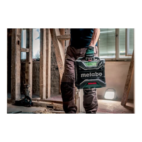 Metabo Radio de chantier sans fil RC 12-18 32W BT DAB+ (600779850) avec fonction de chargeur, carton