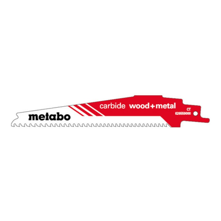 Metabo reciprozaagblad "hardmetaal hout + metaal" 150 x 1,25 mm, CT, 3-4mm/6-8TPI