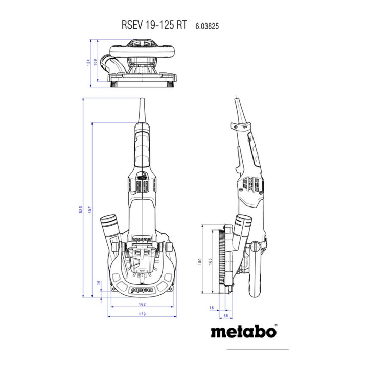 Metabo renovatieslijpmachine RSEV 19-125 RT met diamantschijf beton "professional" ; plastic koffer