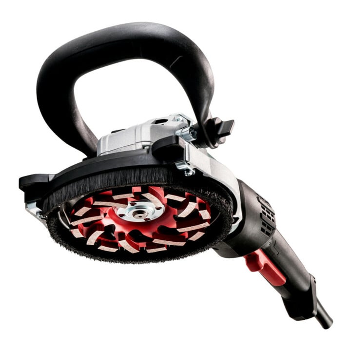 Metabo Renovierungsschleifer RSEV 19-125 RT mit Diamantschleiftopf Beton "professional" ; Kunststoffkoffer