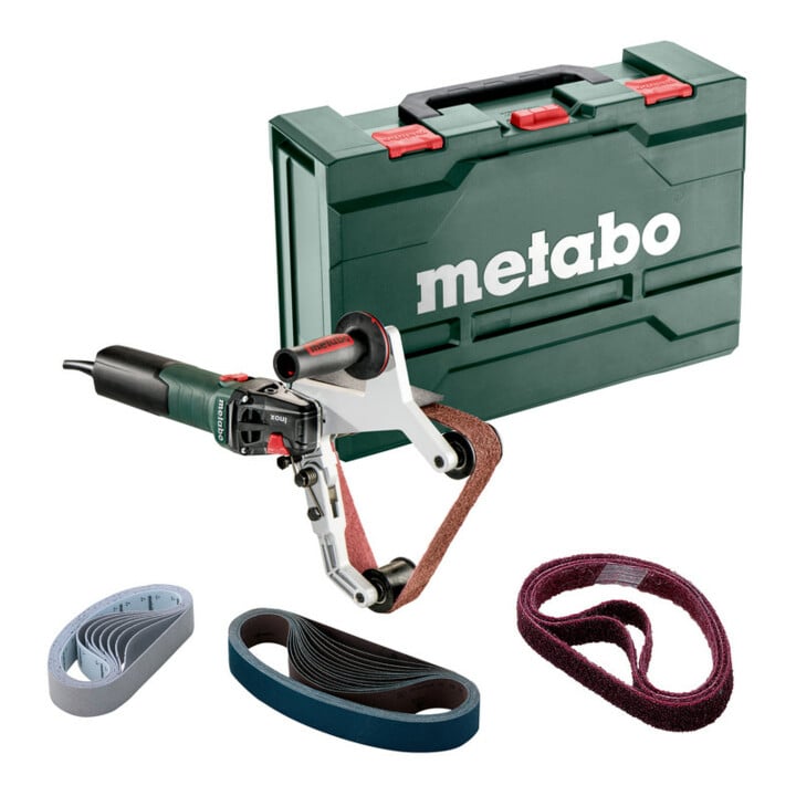 Metabo Rohrbandschleifer RBE 15-180 Set Stahlblech-Tragkasten