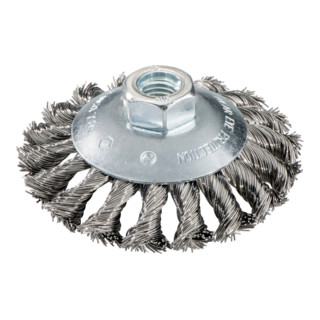 Metabo ronde borstel 100x0,5x10 mm/ M 14, staaldraad geknoopt, slingeruitvoering, draaddikte 0,50 mm